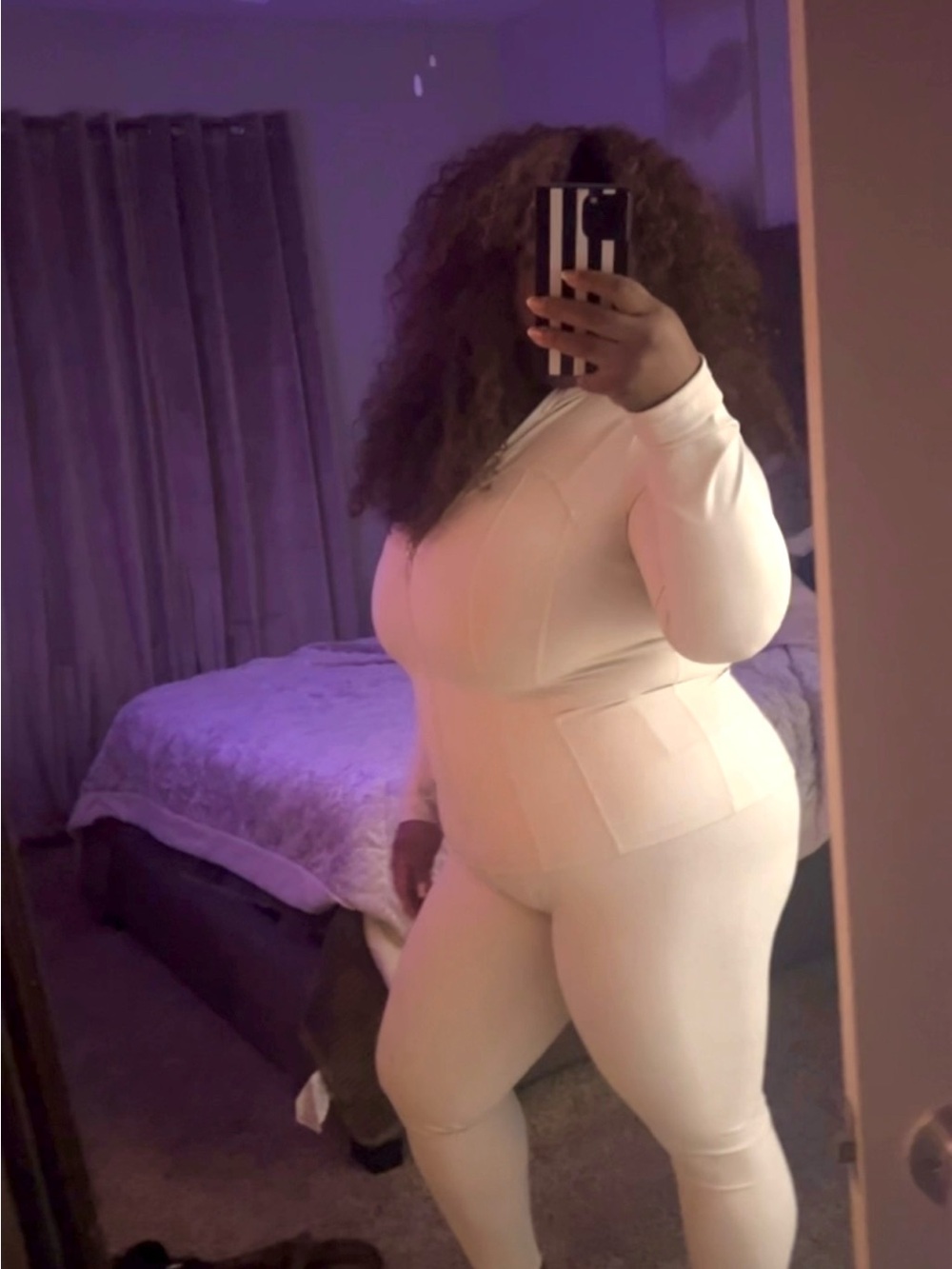 Seamless Cream Long-Sleeve Active Wear Two Piece Set